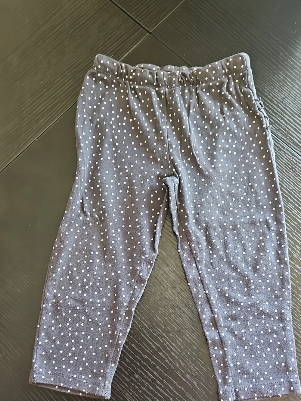 Carter's Gray Bottoms with White Polka Dots